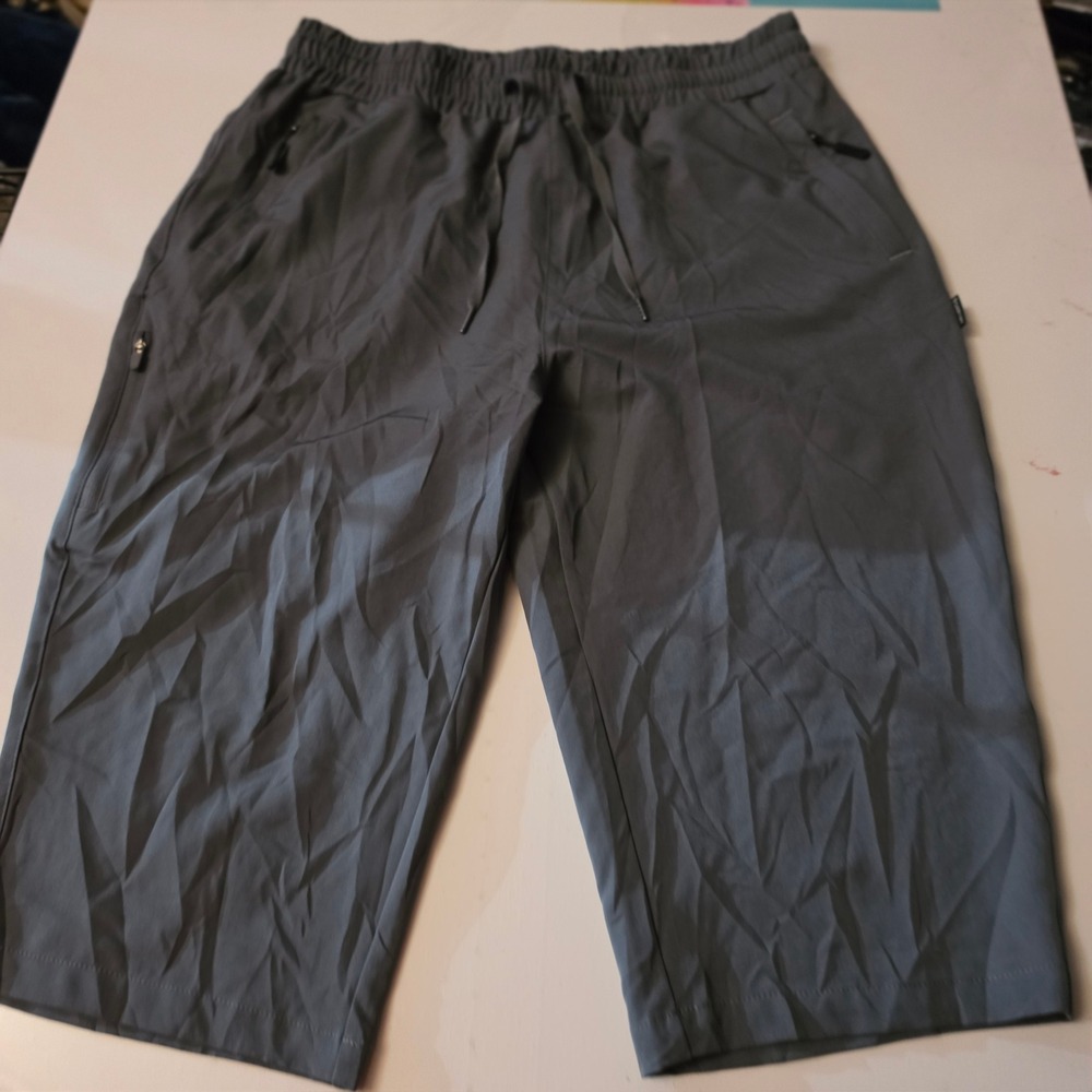 SANTINY Mens Hiking Capri Pants Gray Quick Dry Athletic Knickers Size L
